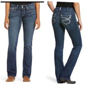 Ariat Real Mid Rise Stretch Ivy Stackable Straight Leg Jeans Dresden Wash 33R